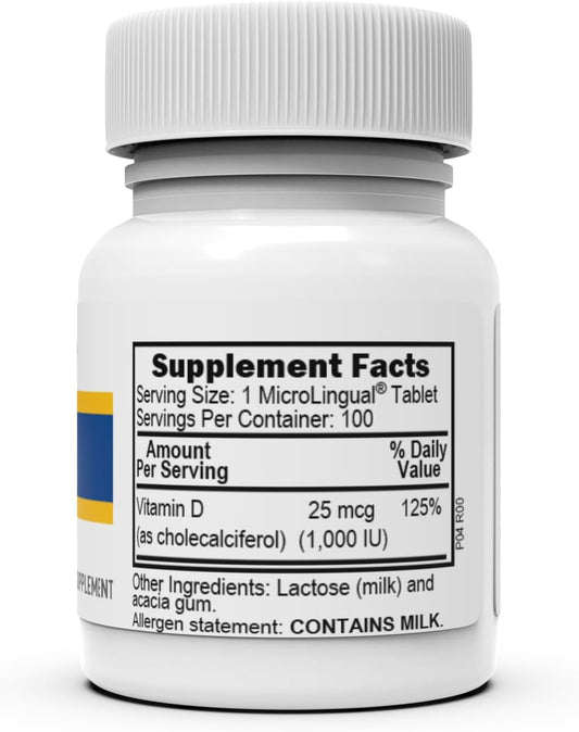 Superior Source Vitamin D3 1000 IU, Quick Dissolve MicroLingual Tablets, 100 Count, Helps Promote Strong Bones and Teeth, Immune Support, Helps Maintain Healthy Muscle Function, Non-GMO