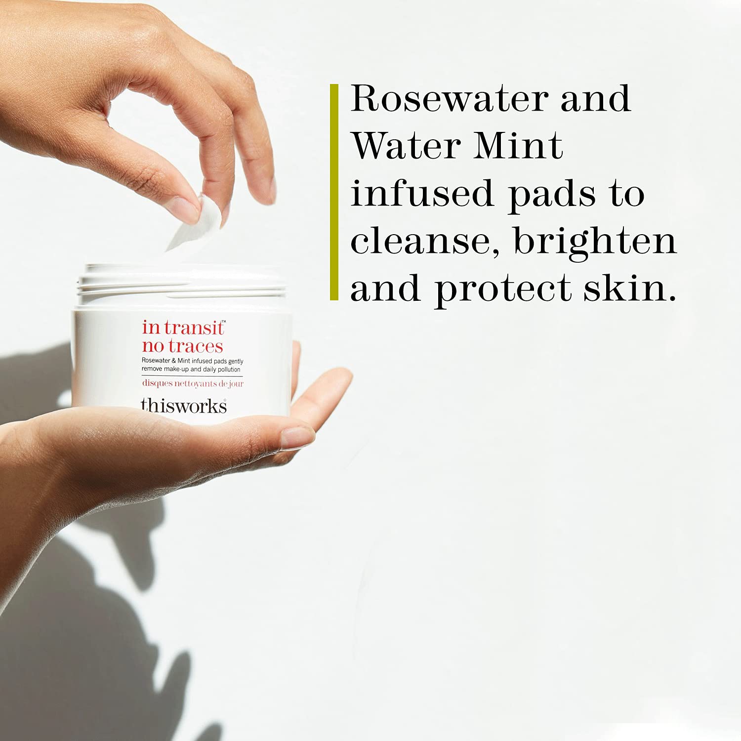Thisworks In Transit No Traces, Rosewater And Mint Infused Facial Cleansing Pads, Gently Removes Make-Up And Dirt, 60 Pads : Facial Cleansing Pads : Beauty & Personal Care