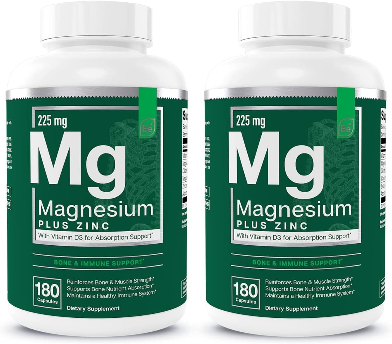 Essential Elements Magnesium & Zinc With Vitamin D3 For Sleep Immune & Bone Support - Magnesium Glycinate, Malate, Citrate 200Mg - Triple Magnesium Supplement For Women And Men - 6 Month Supply