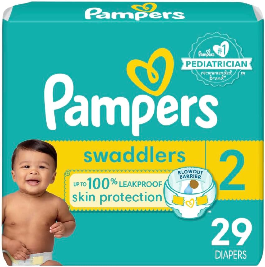 Pampers Swaddlers Diapers - Size 2, 29 Count, Ultra Soft Disposable Baby Diapers