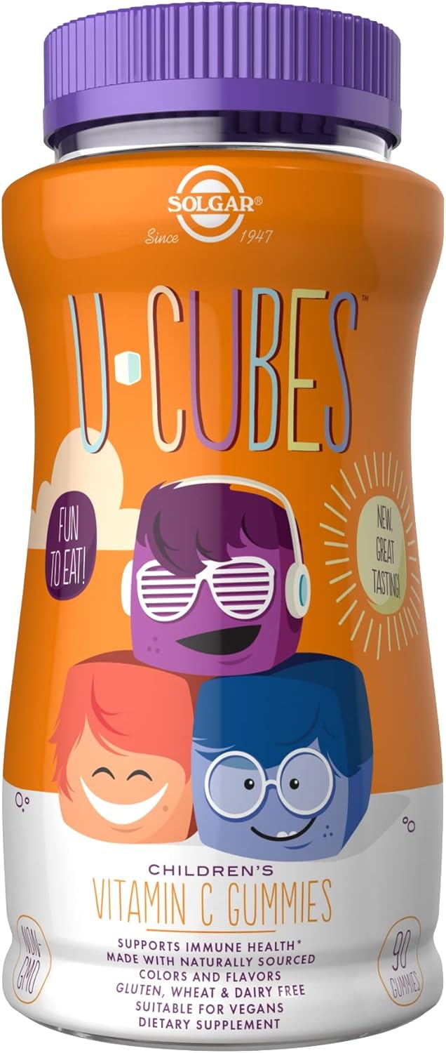 Solgar U-Cubes Children'S Vitamin C - 90 Gummies - Great-Tasting Avor For Kids Ages 2 & Up - Non-Gmo, Vegan, Gluten Free - 45 Servings