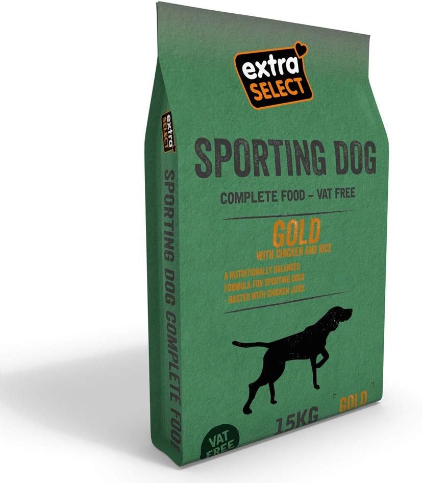 Extra Select Complete Dry Sporting Dog Food, Gold with Chicken and Rice, 15 kg?02SGOL