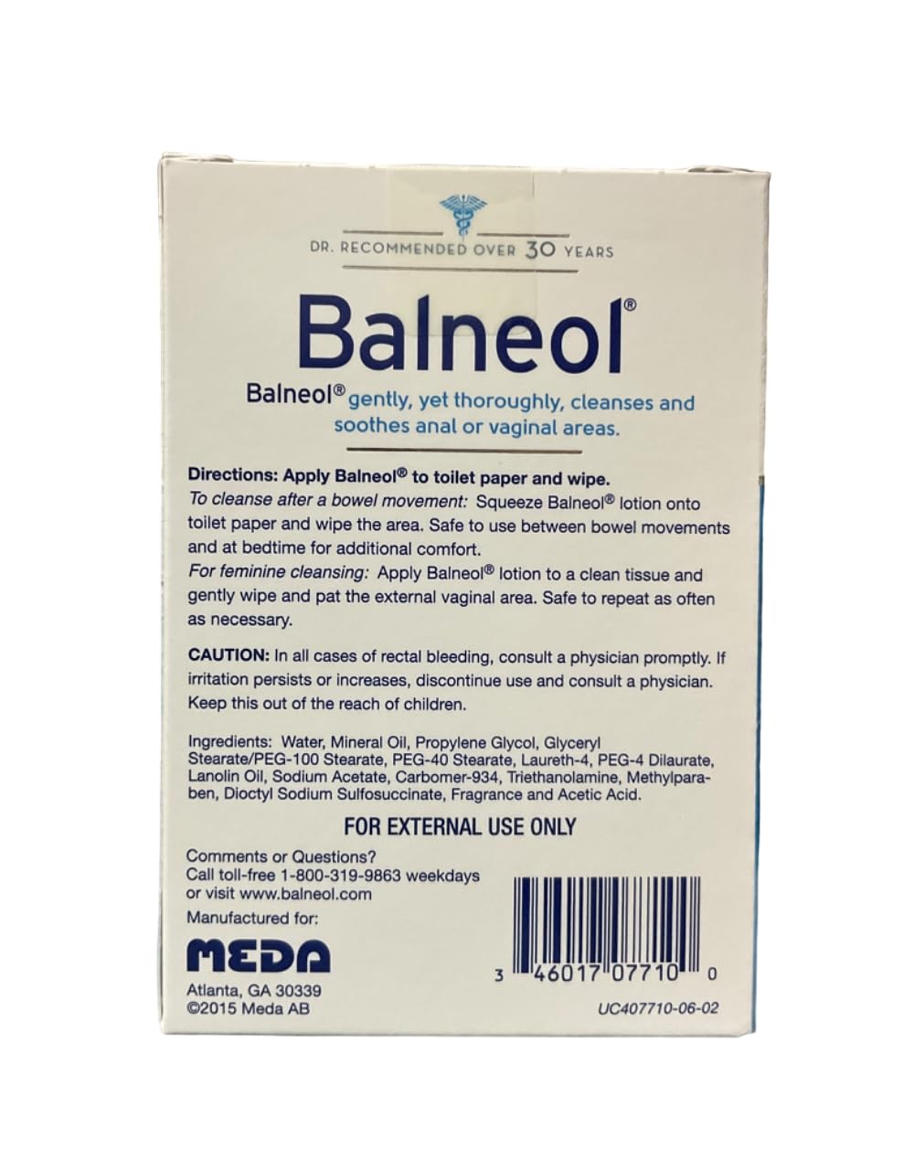 Balneol Hygienic Cleansing Lotion, Gentle Intimate Cleansing Lotion for Sensitive Skin and Pelvic Region, 20 Lotion Packets : Health & Household