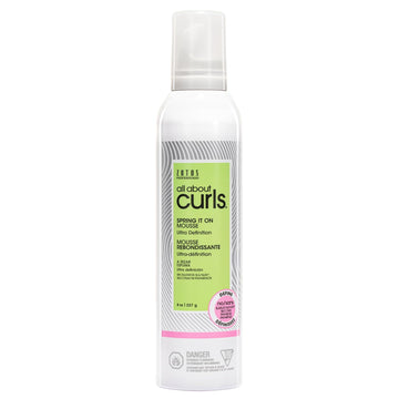 All About Curls Spring It On Mousse, Ultra Definition, Strengthens & Protects, Vegan & Cruelty Free, Sulfate Free, 8 Fl Oz