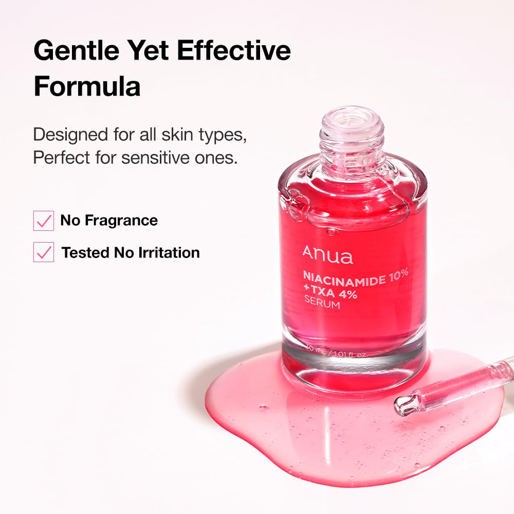 Anua 10% Niacinamide+ 4% Tranexamic Acid Serum, Ceramide, Hyaluronic Acid, Vitamin B12 natural color, for Sensitive skin, Korean Glass Skin, Fragrance-Free (30ml /1.01 fl.oz.) : Beauty & Personal Care