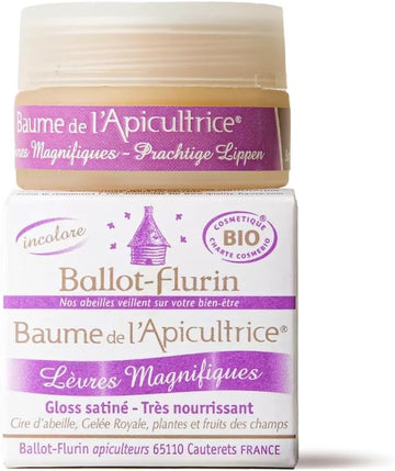 Ballot-Flurin - Beekeeper's BIO moisturizing lip balm - Honey, royal jelly, beeswax & plants - Nourishes, protects & regenerates - Made in France - 15 ml