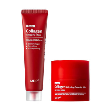 Mdp Red Lacto Collagen Wrapping Mask And Travel-Sized Grinding Cleansing Balm Bundle