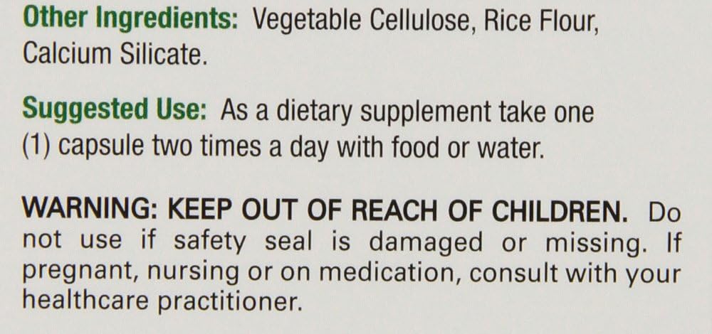 Nature's Answer Astragalus Root Vegetarian Capsules, 60-Count