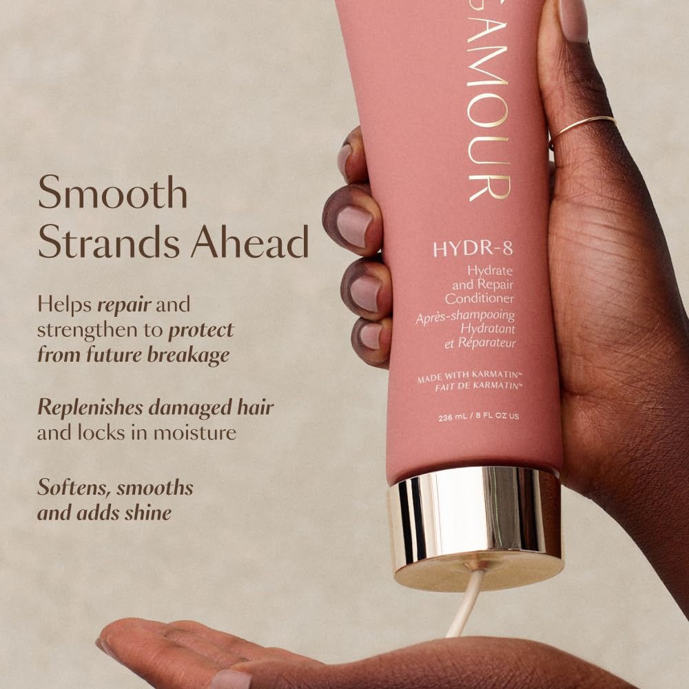 VEGAMOUR HYDR-8 Hydrate and Repair Conditioner - Hydrating Conditioner with Marula Oil, Moringa Oil, Ceramides & Biotin, Natural Conditioner for Dry Hair : Beauty & Personal Care