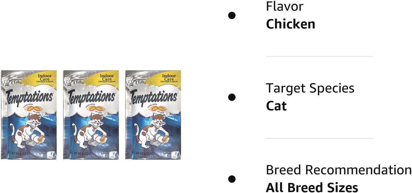 Temptations Hairball Control, Chicken (Pack of 3) : Pet Supplies