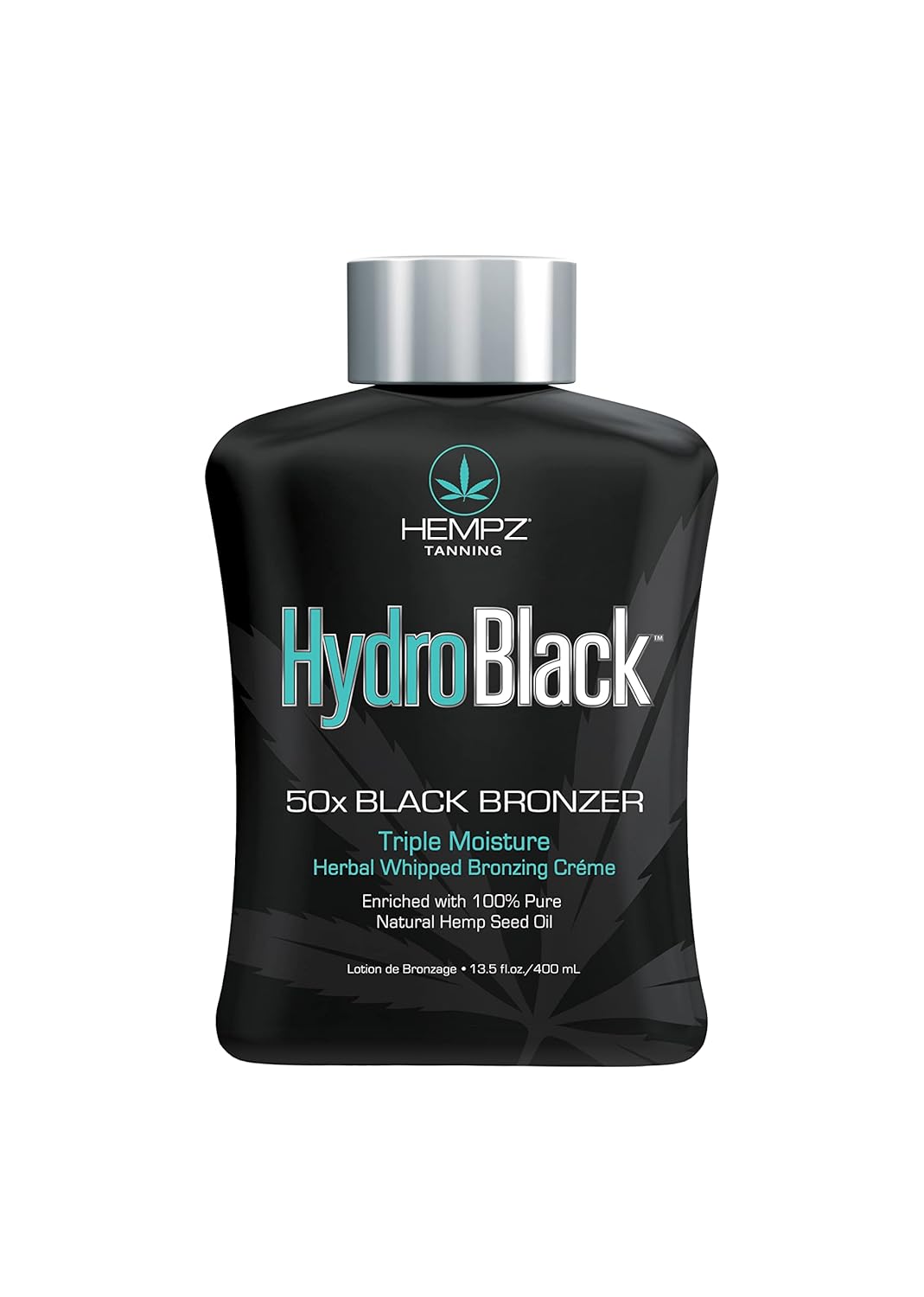 Hempz Hydroblack 50X Black Bronzer - Herbal Moisturizing Self Tanning Lotion For Tanning Beds, Beach, Sun 13.5 Fl Oz