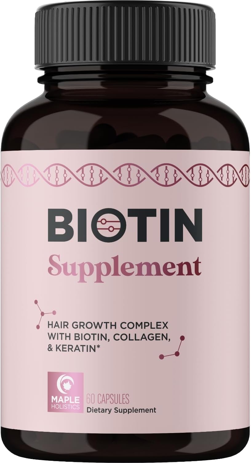 Thicker Hair Growth Vitamins - Extra Strength Biotin and Collagen Supplement with Healthy Hair Vitamins for Hair Loss - Visibly Stronger and Fuller Hair Growth Supplement (1 Month) (Womens)