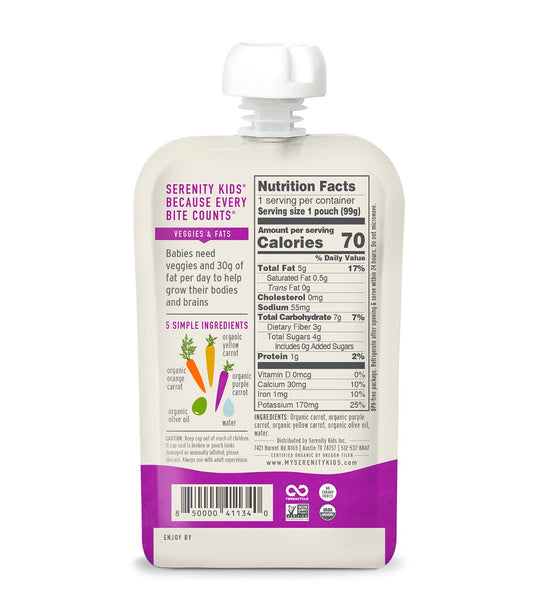 Serenity Kids We Carrot Bout Kids | 6 Each Of Organic Carrot Medley Pouches, Carrot Spinach & Basil Pouches, And Carrot & Beet Puffs (18 Count)