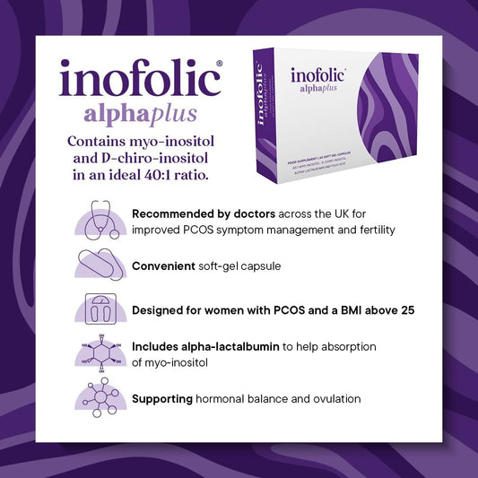 Inofolic Alphaplus – Myo-Inositol & D-Chiro-Inositol – 40:1 Ratio – 400Ug Folic Acid – Pcos Supplement For Women – Hormonal Balance, Fertility & Metabolic Function – 60 Capsules – 1 Month Supply