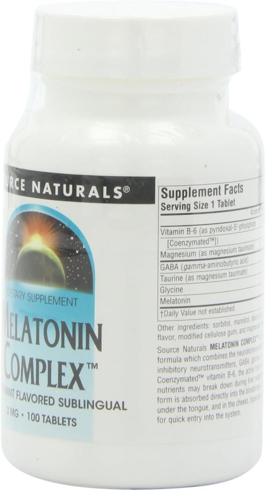 Source Naturals Sleep Science Melatonin Complex With Gaba 3 Mg Peppermint Flavored - 100 Lozenges