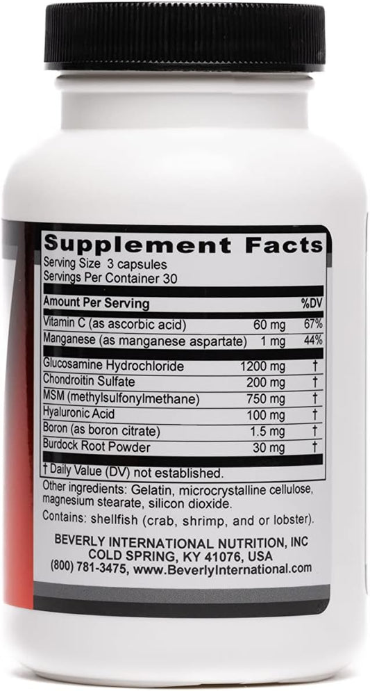 Beverly International Joint Care, 90 Capsules. All Over Joint Support. 3-Stage Collagen-Building Formula With Glucosamine, Chondroitin, Msm, Hyaluronic Acid. Increase Mobility With Less Discomfort