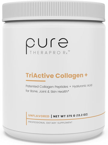 Pure Therapro Rx Triactive Collagen Plus, Collagen Powder For Hair, Skin, Nails, Bones & Joints, Hydrolyzed Collagen Powder W/Patented Peptides, Unflavored Multi Collagen Protein Powder, 30 Servings