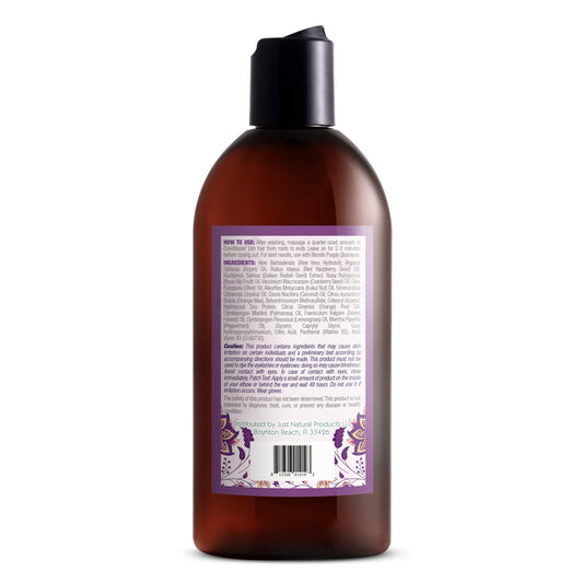 Just Nutritive Purple Conditioner For Blonde, Gray, White, Silver, And Bleached Hair - Eliminate Brassiness, Boost Shine, Repairs, Hydrates, Sulfate-Free, Paraben-Free, Gentle On Scalp, 8 Oz