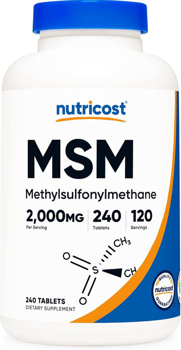 Nutricost MSM Tablets (Methylsulfonylmethane) 2000mg Per Serving, 120 Servings, 240 Tablets - Non-GMO and Gluten Free