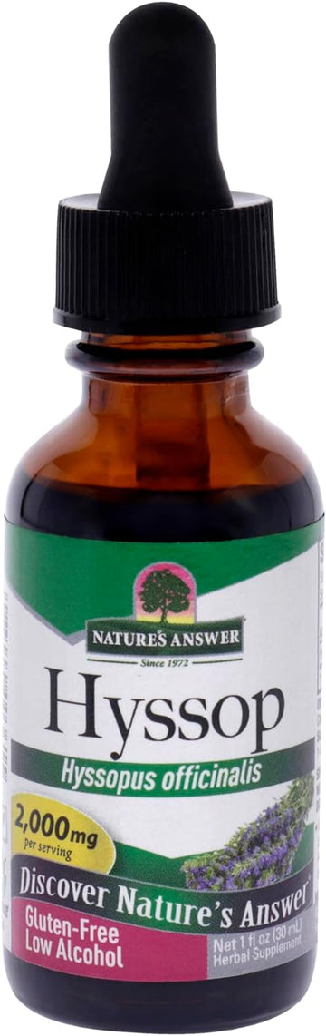 Nature'S Answer Hyssop Herb Supplement With Organic Alcohol, 1-Fluid Ounce | Promotes Overall Wellness | Calming Aid | Natural Stress Reliever