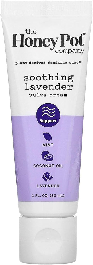 The Honey Pot Company - Vulva Cream Soothing Lavender - at Home or On The Go Medicated Cream to Relieve Itching and Discomfort. 1 fl. oz