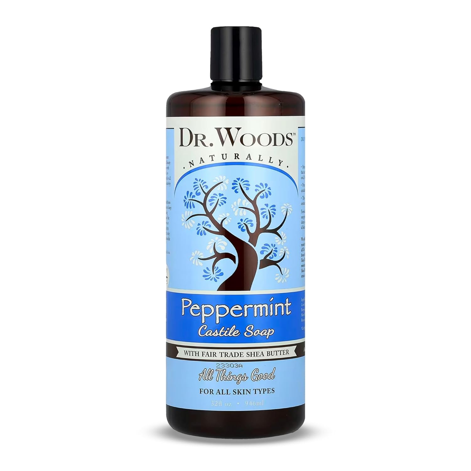 Dr. Woods Pure Castile Peppermint Soap With Organic Shea Butter, 32 Ounce