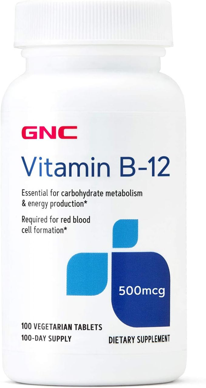 Gnc Vitamin B-12 500Mcg, 100 Tablets, Supports Energy Production