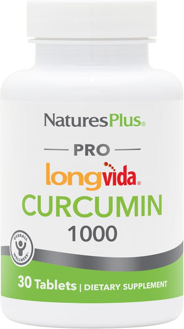 Natures Plus Pro Longvida Curcumin 1000 Mg - 30 Tablets - Promotes Healthy Free Radical Protection - Non-Gmo, Vegan & Gluten Free - 30 Servings