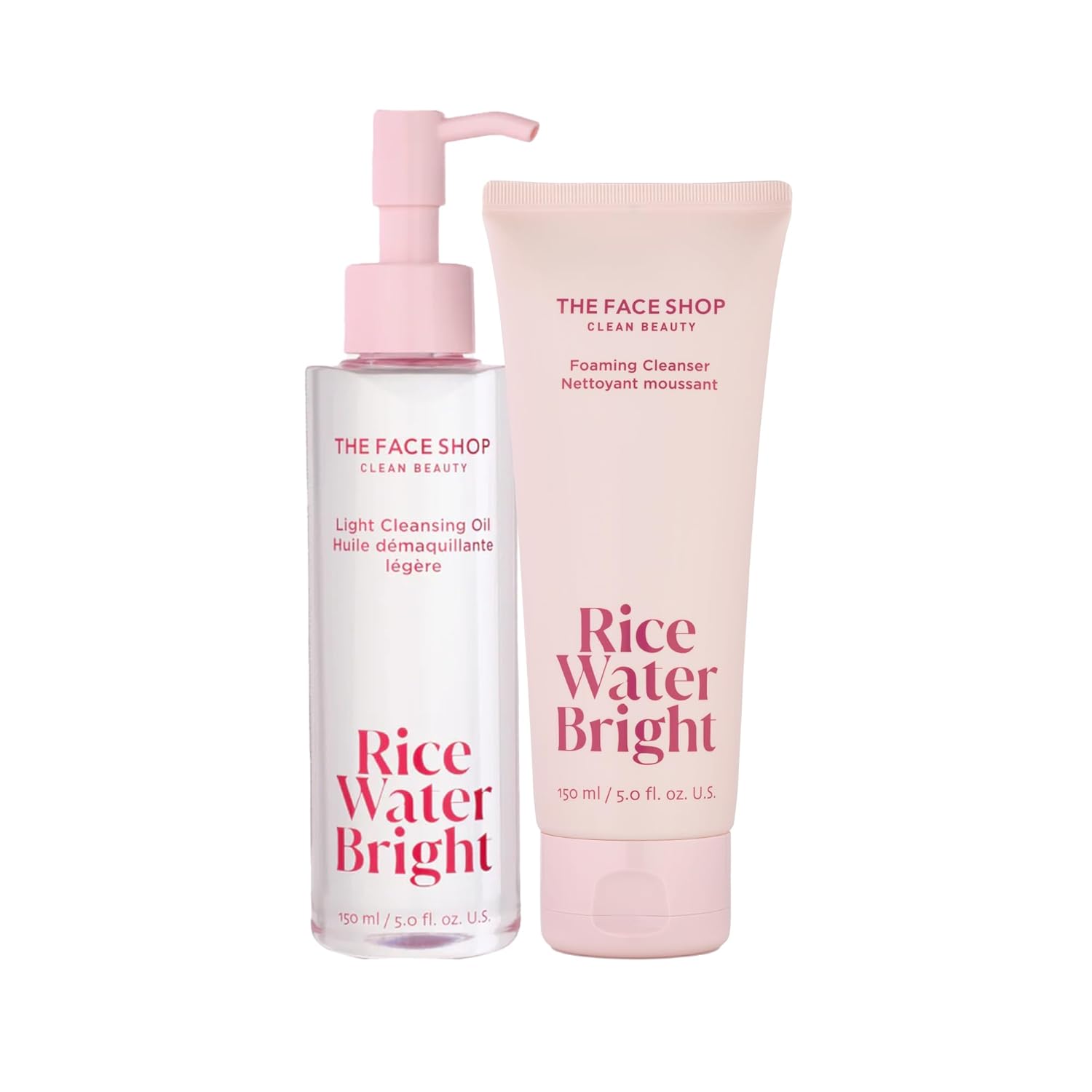 The Face Shop Rice Water Bright Light Facial Cleansing Oil, Daily Makeup Remover, Oil Cleanser, Vegan, Korean Skin Care With Jojoba Oil, Face Wash For Sensitive, Normal & Oily Skin, Face Pore Cleanser