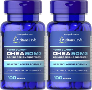 Puritan'S Pride Dhea 50 Mg Tablets, Twin Pack 200 Total Count