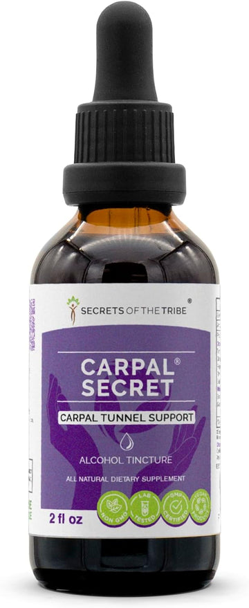 Carpal Secret Alcohol Extract, Tincture, Glycerite Bromelain, Pineapple, Turmeric, Ginkgo, Peppermint, Thyme, Basil. Carpal Tunnel Support (2 FL OZ)