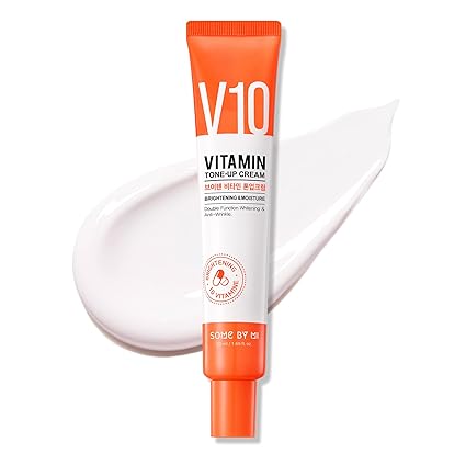 SOME BY MI V10 Vitamin Tone-Up Cream, Brightening & Moisture, 1.69 fl oz (50 ml), Vitamin Tree Fruit Extracts, Revitalization Effect, Strengthen Barrier