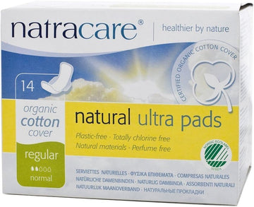 Natracare Regular Organic Cotton Natural Ultra Pads 14 each, 1 Pack : Health & Household