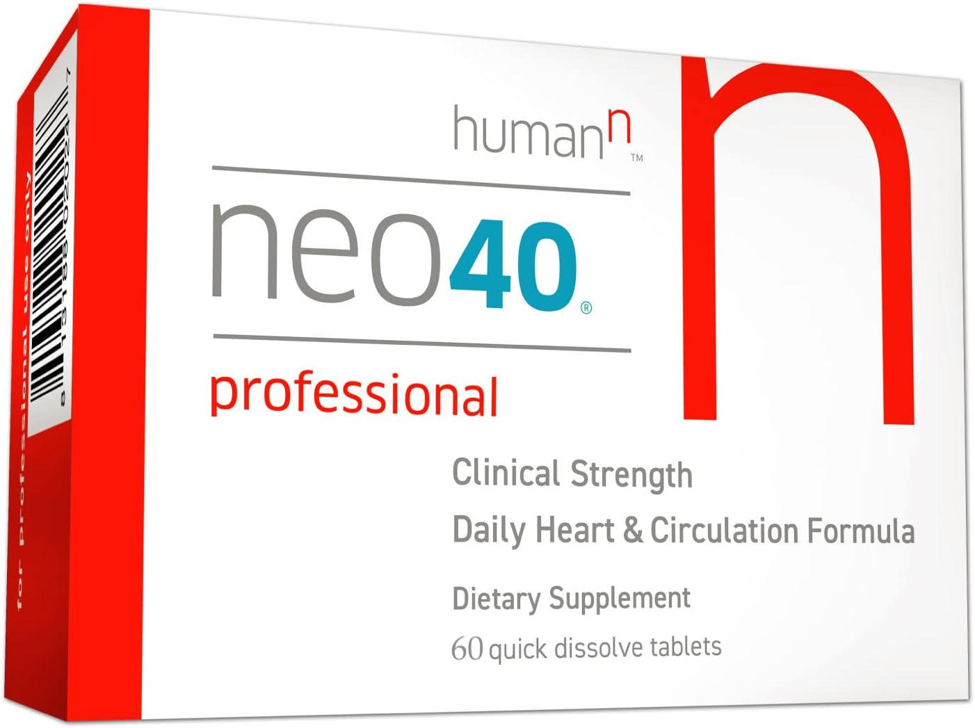 Humann Neo40 Professional - Daily Heart & Circulation Support - Methylfolate, Beet Root Powder, Hawthorn Berry, L-Citrulline - 60 Dissolvable Tablets