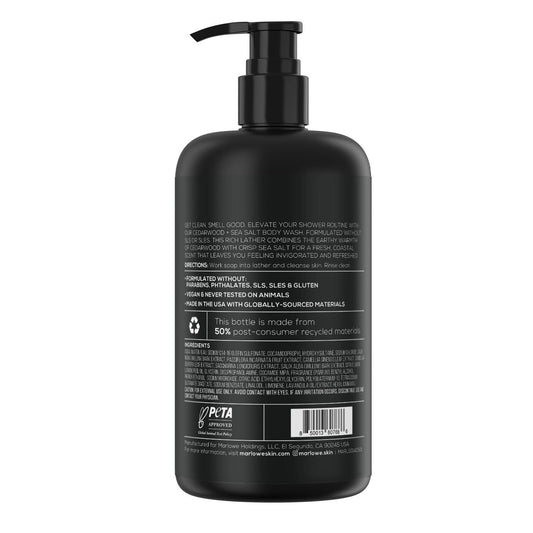 Marlowe. No. 103 Body Wash 16 Oz Pump, Original, Energizing & Refreshing Shower Gel With Willow Bark & Green Tea Extracts, Cleanses, Moisturizes, Smooths & Nourishes, Fresh Pine & Agarwood Scent