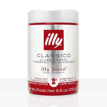 Illy Ground Moka Medium Roast, Cans (Pack of 2)