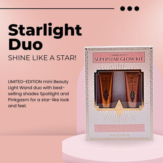 Charlotte Tilbury Charlotte'S Superstar Glow Kit - Mini Beauty Light Wand In Spotlight (Highlighter) And Mini Beauty Light Wand In Pinkgasm (Blush)