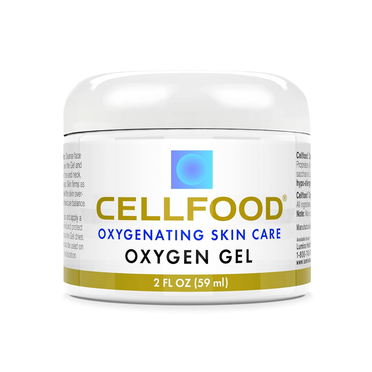 Cellfood Oxygen Gel, 2 Fl Oz - Nutrient Rich - Provides Moisture & Protection, Decreases Appearance Of Fine Lines - Aloe Vera, Lavender Blossom Extract, Cellfood & Glycerine - Hypoallergenic, Non-Gmo
