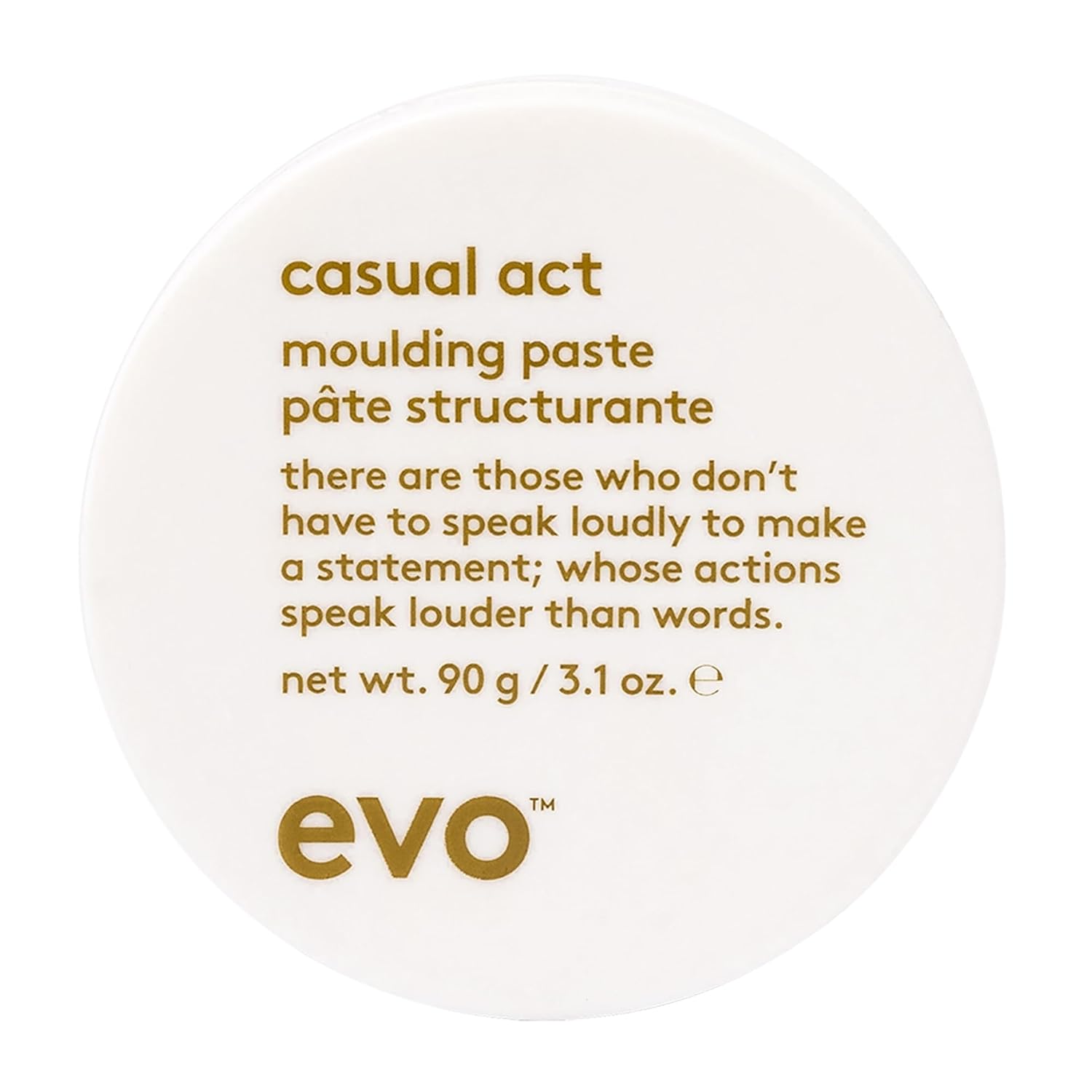 Evo Casual Act Moulding Whip - Light Firm Hold Styling Paste For All Hair Types - Improves Hair Texture - 90G / 3.1Oz