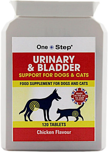 One Step: Urinary & Bladder Supplement For Dogs & Cats, 120 Tablets, Supports A Healthy Urinary Tract, Chicken Flavoured