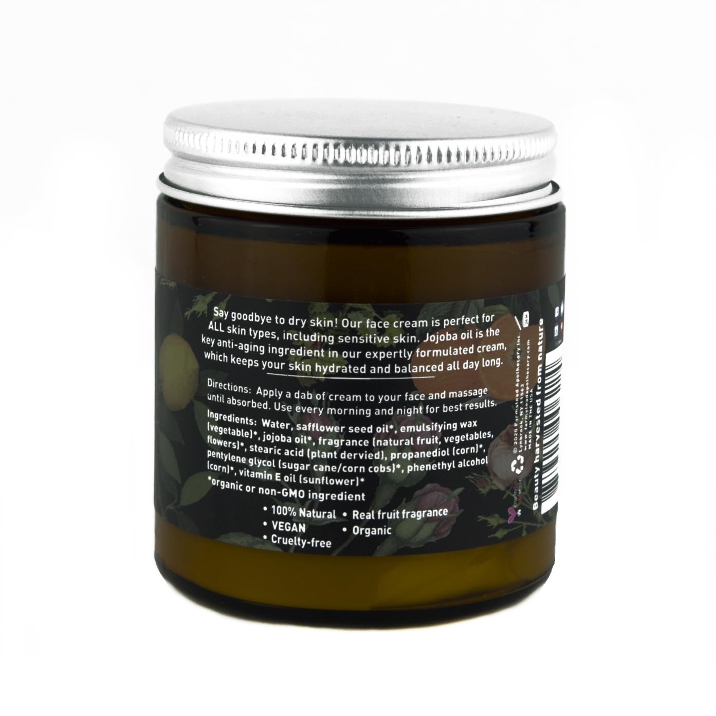 Farmstead Apothecary 100% Natural Anti-Aging Face Cream With Jojoba Oil, 4 Oz (Citrus Rose) : Beauty & Personal Care