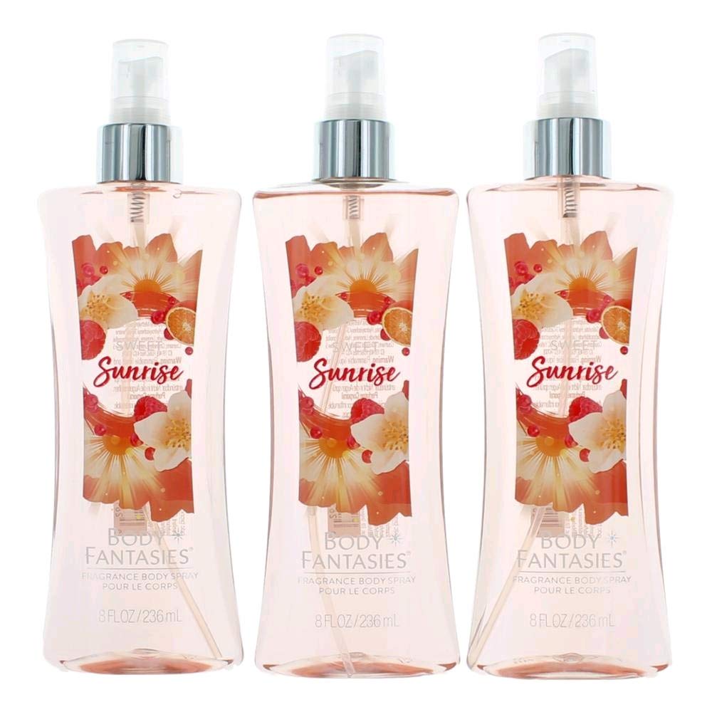 Sweet Sunrise Fantasy By Body Fantasies 3 Pack 8Oz Fragrance Body Spray Women : Beauty & Personal Care
