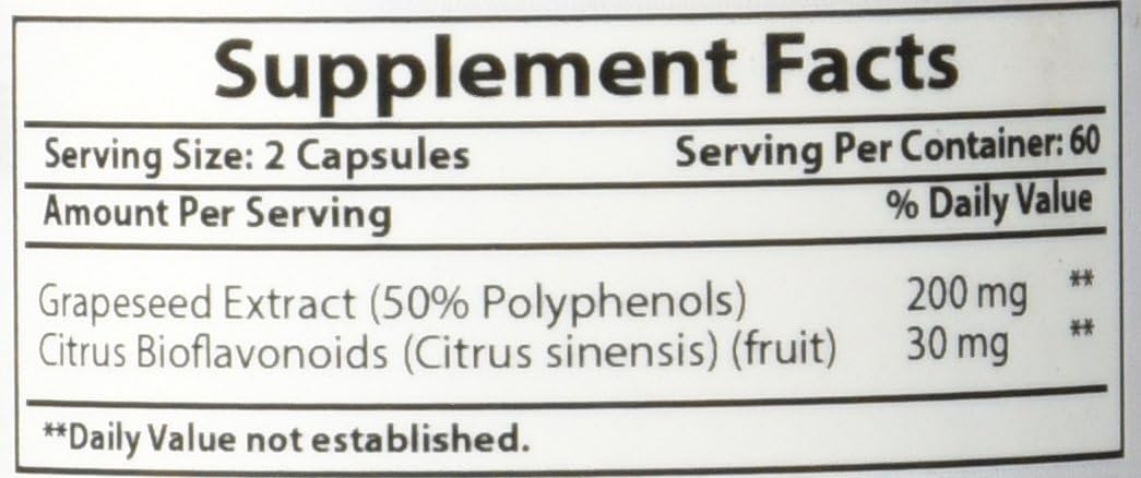 Best Naturals Grapeseed Extract 100 Mg Capsule, 120 Count : Health & Household