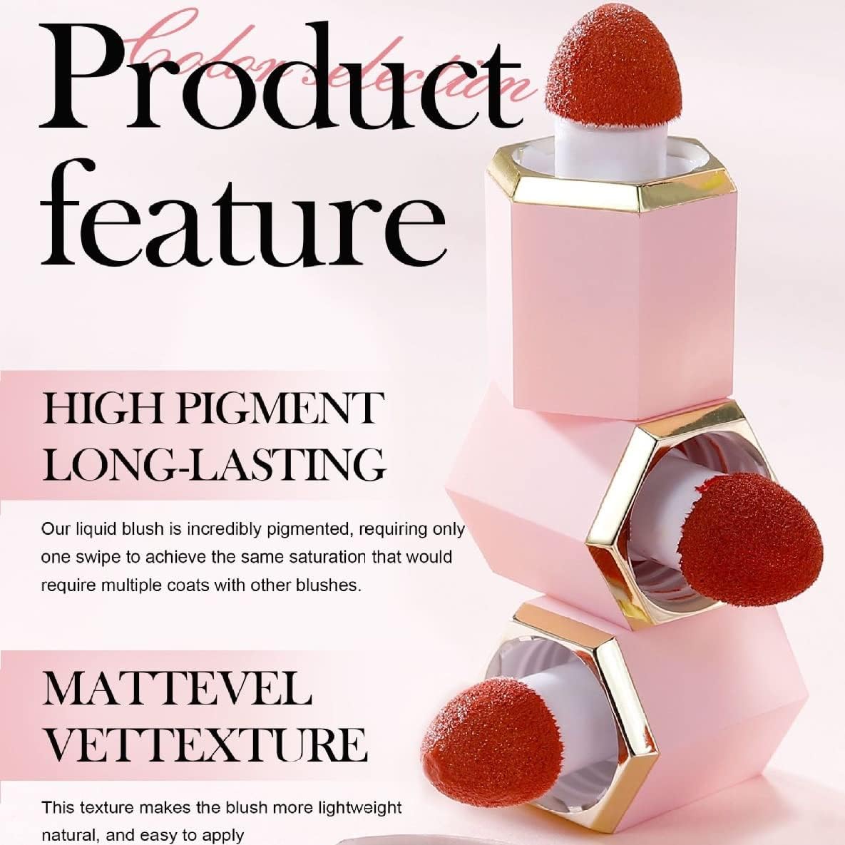 Liquid Cream Blush with Sponge Applicator - Velvet Matte Blusher for a Natural Glow, Moisturizing Rouge Cream Cheek Tint Peach Blush (B) : Amazon.co.uk: Beauty