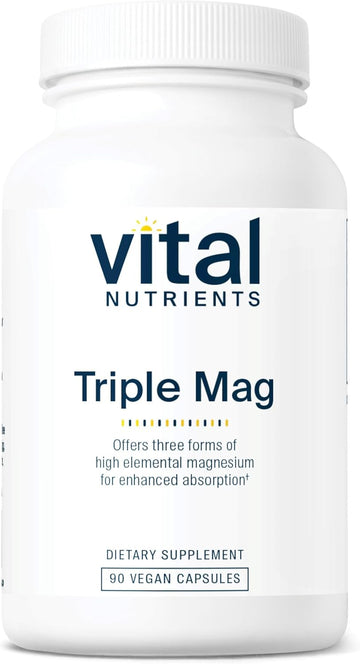 Vital Nutrients Triple Magnesium Complex | Vegan Magnesium Glycinate, Malate & Oxide 250Mg | Easily Absorbed Magnesium Supplement For Stress, Muscle, Heart, Bone Support | 90 Capsules