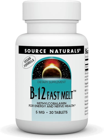 Source Naturals Vitamin B-12, Supports Energy Production* 5 Mg - 30 Fast Melt Vegan Formula