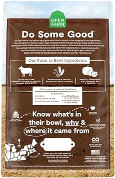 Open Farm Ancient Grains Dry Dog Food, Humanely Raised Meat Recipe with Wholesome Grains and No Artificial Flavors or Preservatives (Pasture Raised Lamb Ancient Grain, 4 Pound (Pack of 1))