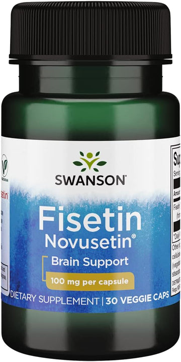 Swanson Fisetin Molecularly Similar to Apigenin, Luteolin, and Quercetin 100 Milligrams 30 Veg Capsules