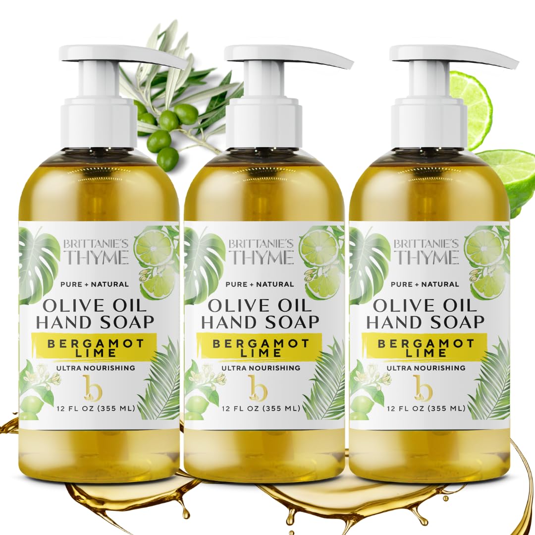 Brittanie'S Bergamot Lime Pure Castile Olive Oil Liquid Soap 1 Gallon (128Oz) | Face, Body Wash, Dishes, Pets & Laundry | Natural Vegan Sulfate Free, Moisturizing & Refill-Friendly