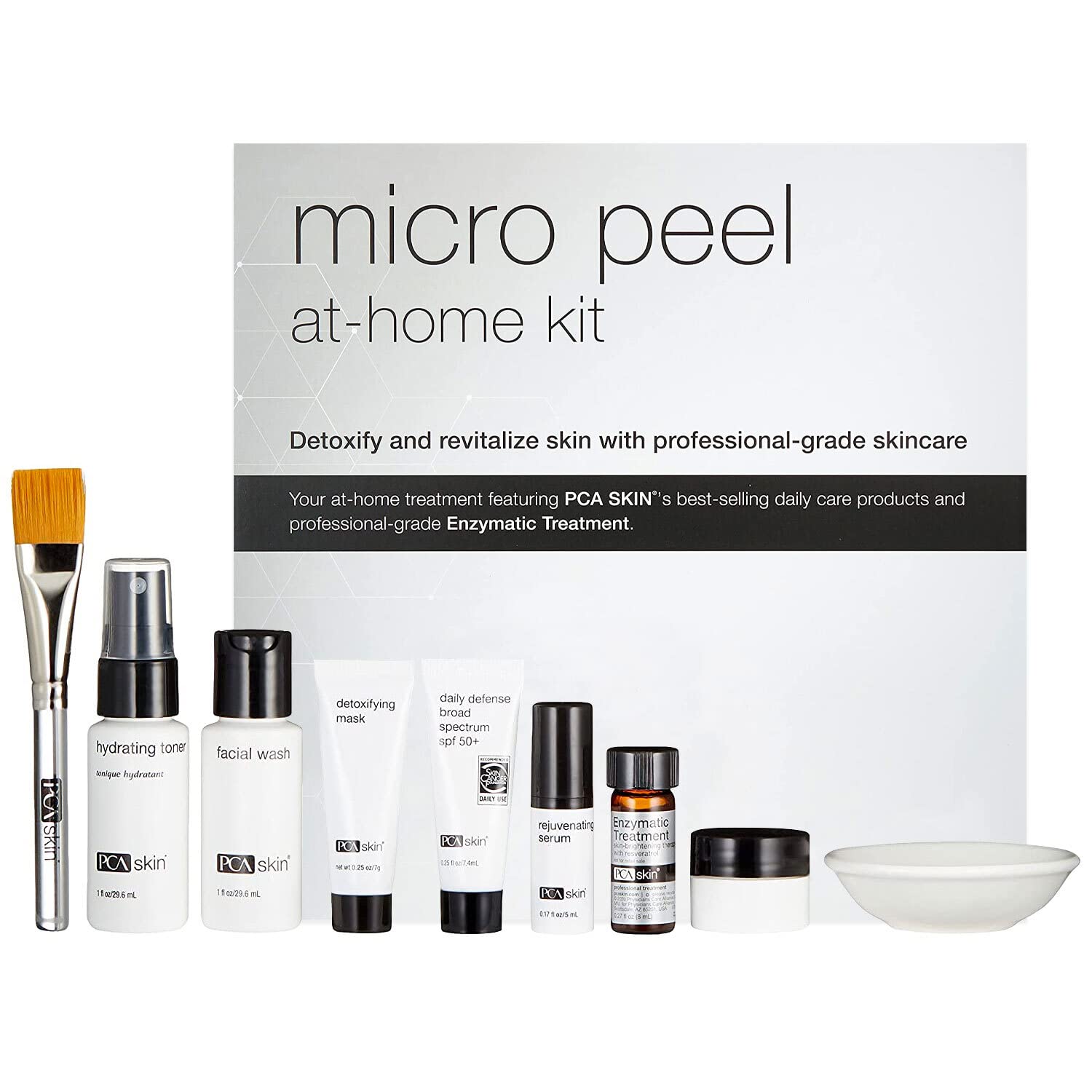 Pca Skin Micro Peel Hyperpigmentation & Dark Spot Corrector Kit (Lactic Acid Facial Wash, Hydrating Toner, Blemish Remover Mask, Advanced Brightening Treatment, Anti Aging Serum, Face Cream, Spf 50+)